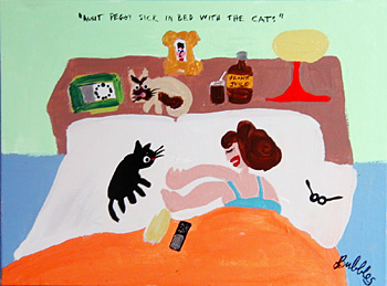 Aunt Peggy Sick In Bed With The Cats