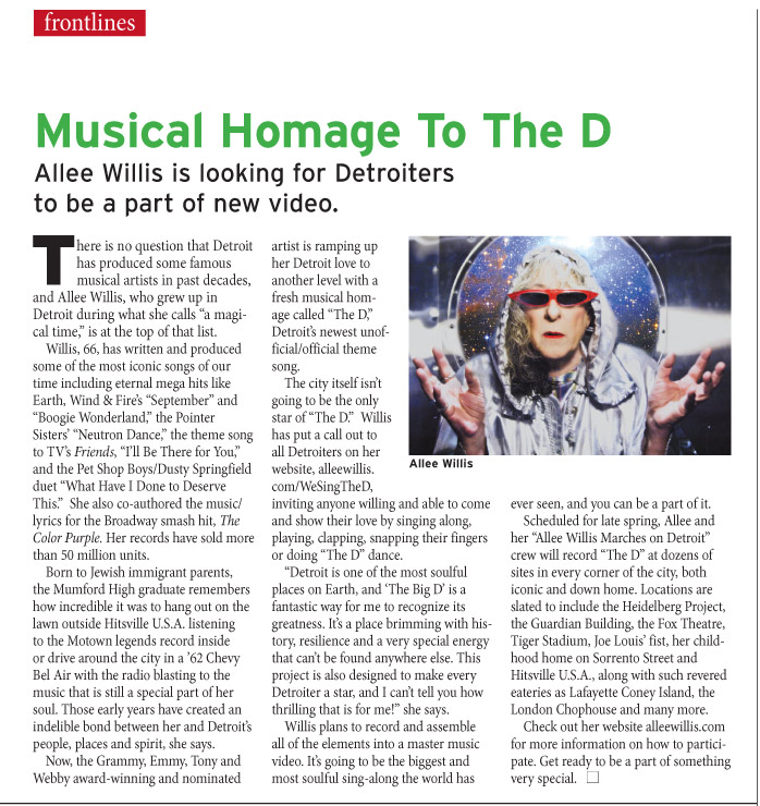 Musical Homage To The D (The Jewish News, January 24-30, 2013).